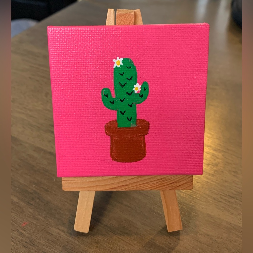 Mini Canvas Painting of Cactus